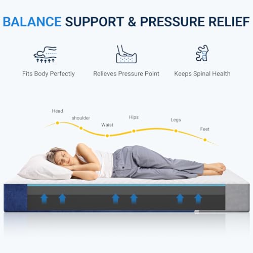 Queen Size 12 inch Gel Memory Foam Medium Firm Mattress A355073
