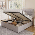 King Size Lift Up Storage Upholstered Platform Bed Frame W9472