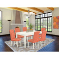 7Pc Rectangle 60" Dining Table And 6 Parson Chair Q818