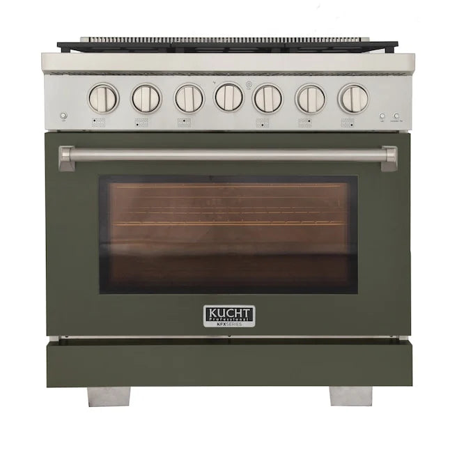 36 5.2 cu. ft. Propane Gas Range in Olive Green B629