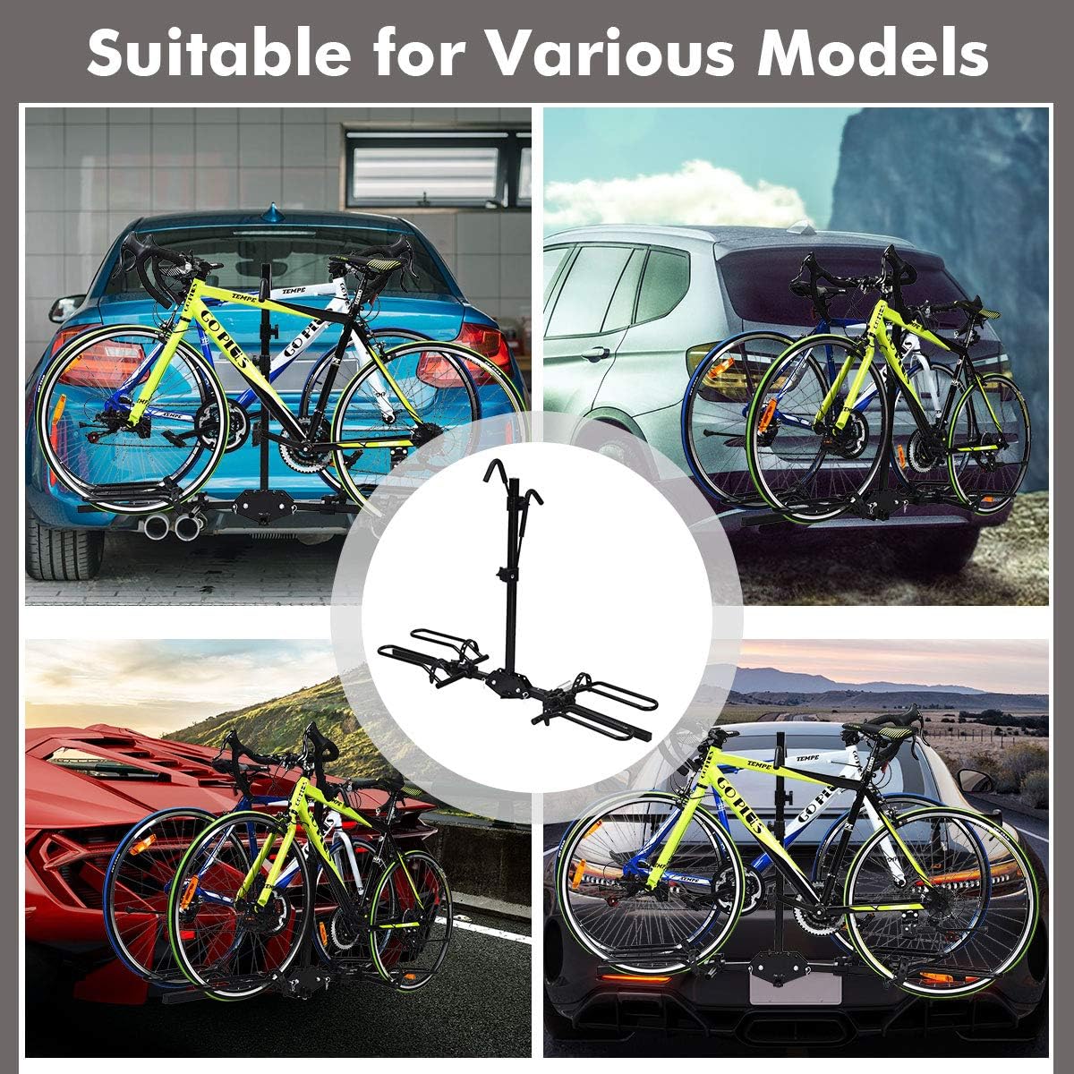 2-Bike Hitch Mount Rack Foldable Receiver H9984