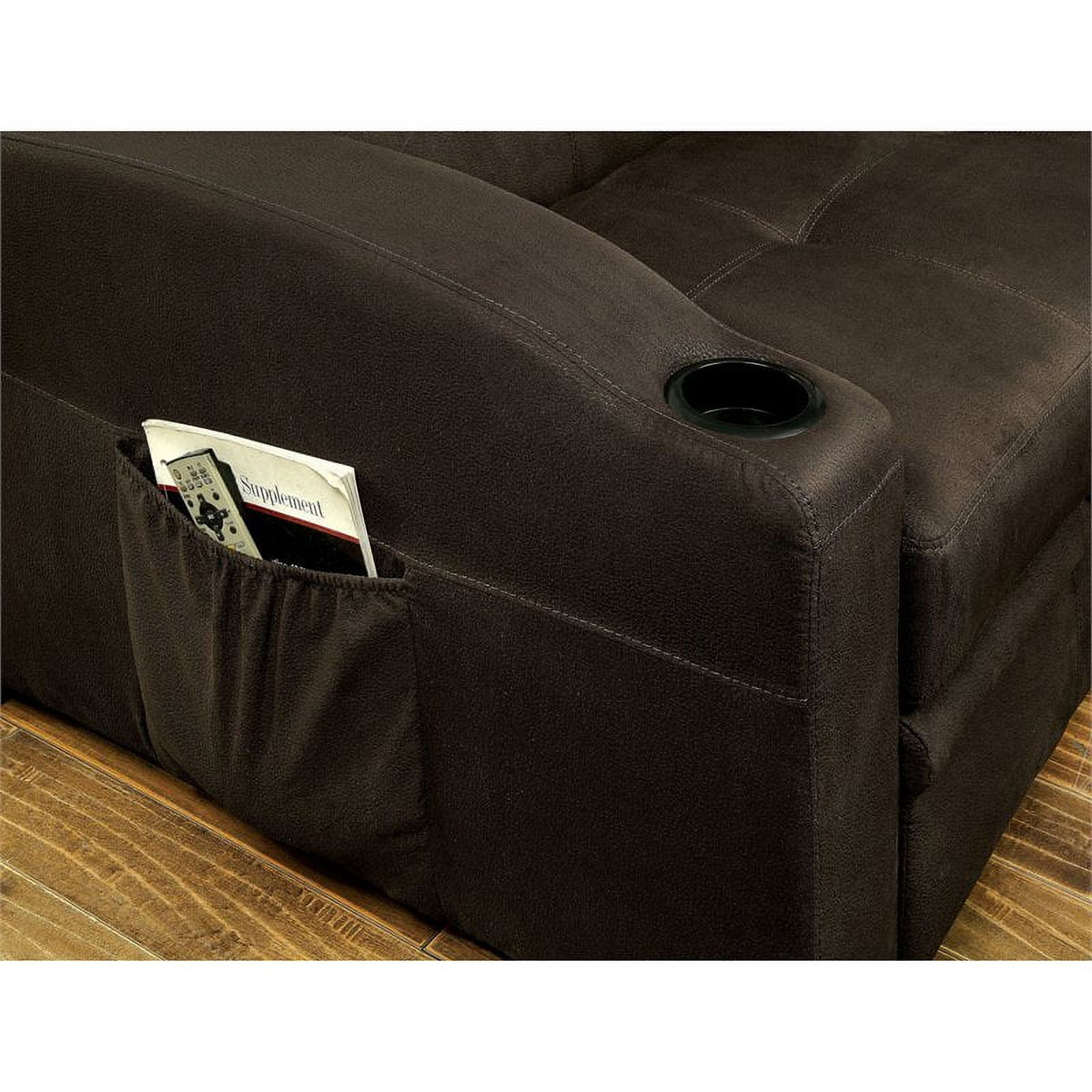 Brown Fabric Convertible Sofa W428065