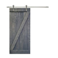 Gray Knotty Pine Wood Interior Sliding Barn Door with Hardware Kit P372