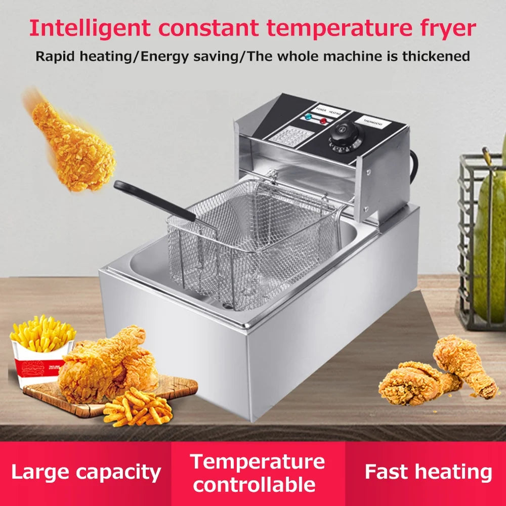 6L Stainless Steel Electric Deep Fryer E39150