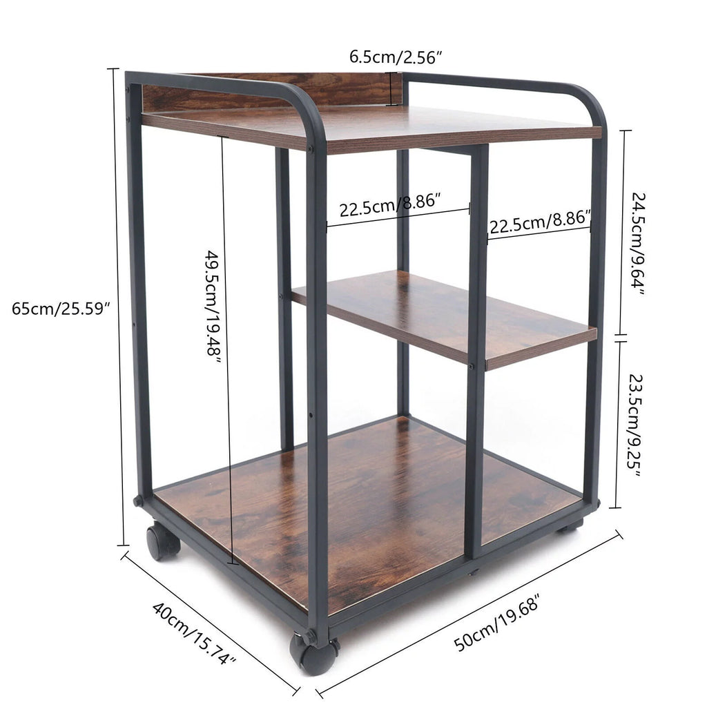 3-Tier Rolling Printer Stand with Storage R204993