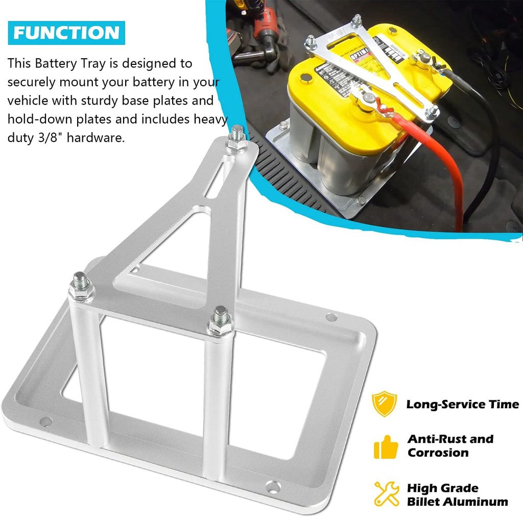 Red Yellow Blue Aluminum Battery Tray Pack of 2 O48031