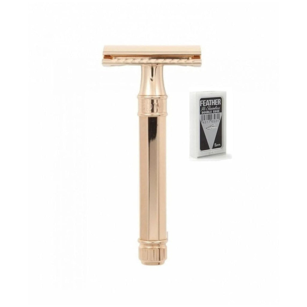 18 Carat Rose Gold Octagonal Double Edge Safety Razor R3844