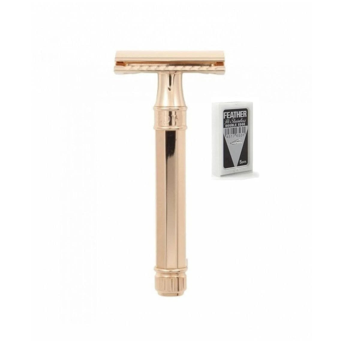 18 Carat Rose Gold Octagonal Double Edge Safety Razor R3844