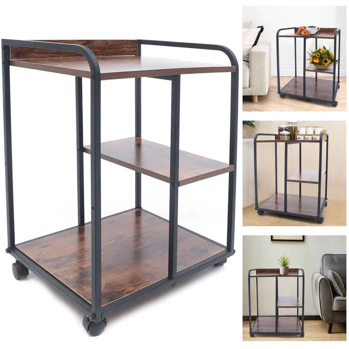 3-Tier Rolling Printer Stand with Storage R204993