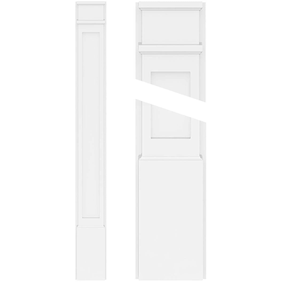 Flat Panel PVC Pilaster with Decorative Capital and Base (Pair) X620