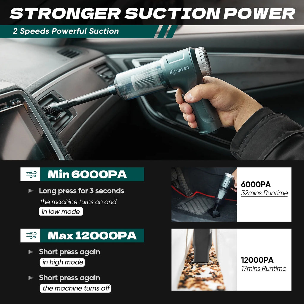 Handheld Vacuum Cleaner, 12000PA 3 in 1 Car Cleaning Kit W157