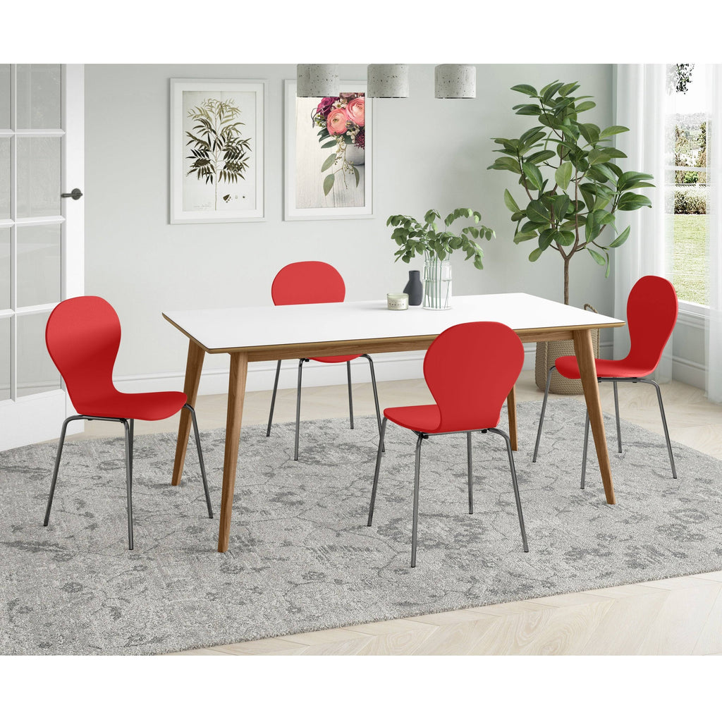 Red Armless Dining Chair (Set of 4) D924