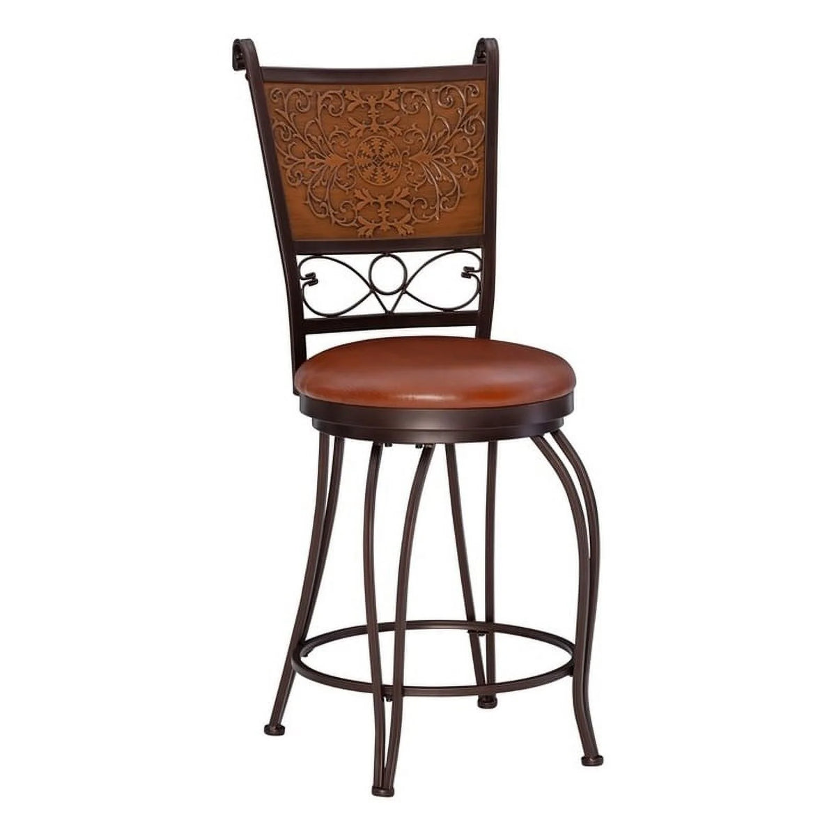 24" Metal Stamped Back Swivel Counter Stool D602831