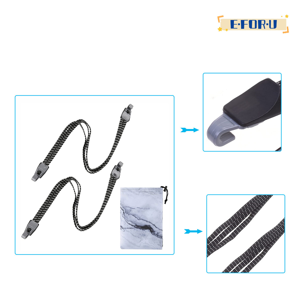 2 Pcs Elastic Motorcycle Bike Luggage Strap N4533