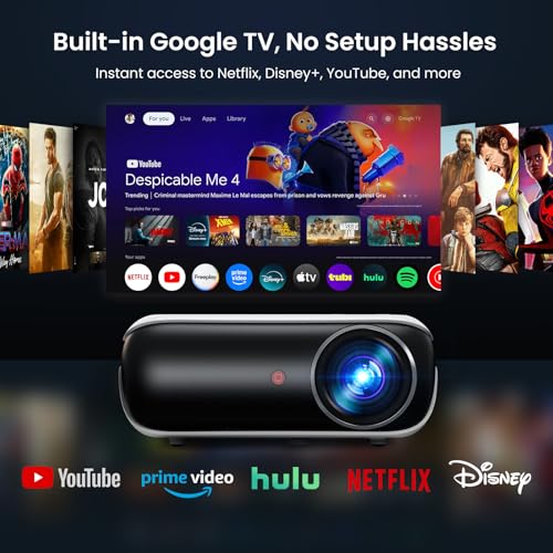 1080P Bluetooth Portable Outdoor Movie Projector with Built-in Speaker F651395