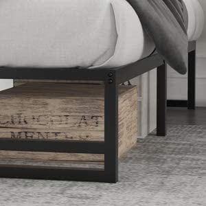 Queen Size Black Metal Platform Bed Frame U7390