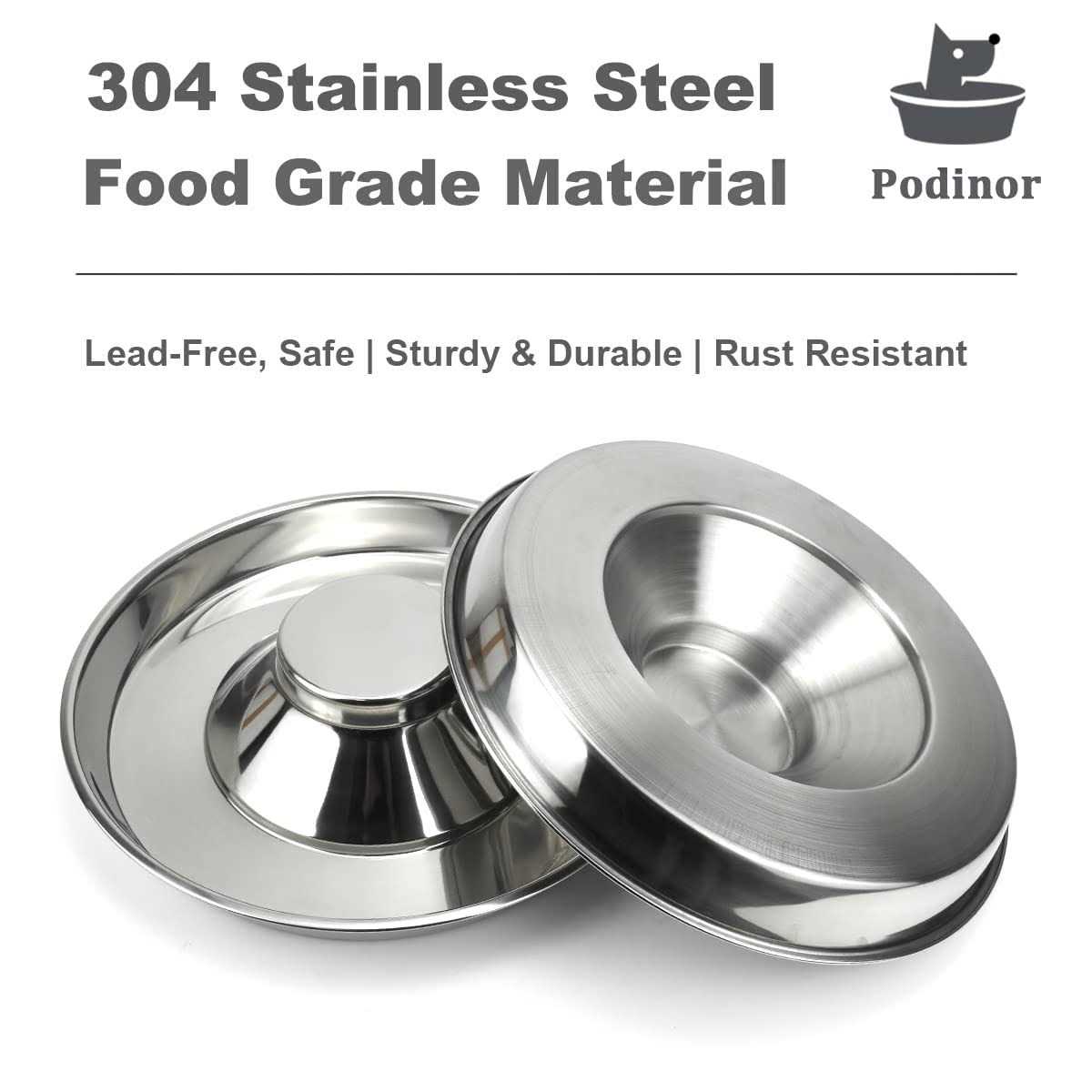 Stainless Steel Puppy Feeding Food and Water Bowls G431637
