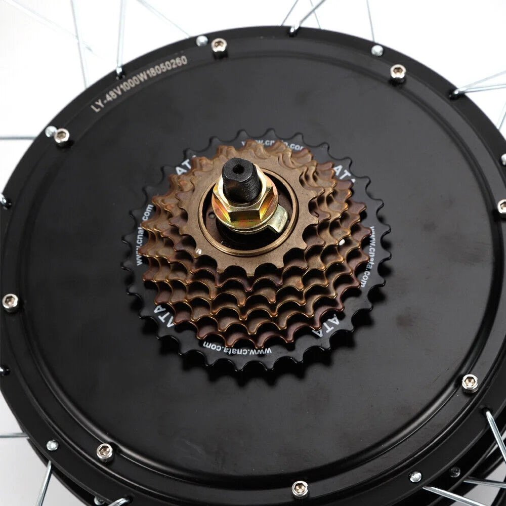 28'' Electric Bicycle Conversion Rear Wheel Kit Bike Motor 48V 1000W Q799