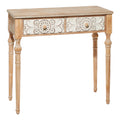 Brown Wood Carved 2 Drawers Console Table X625839