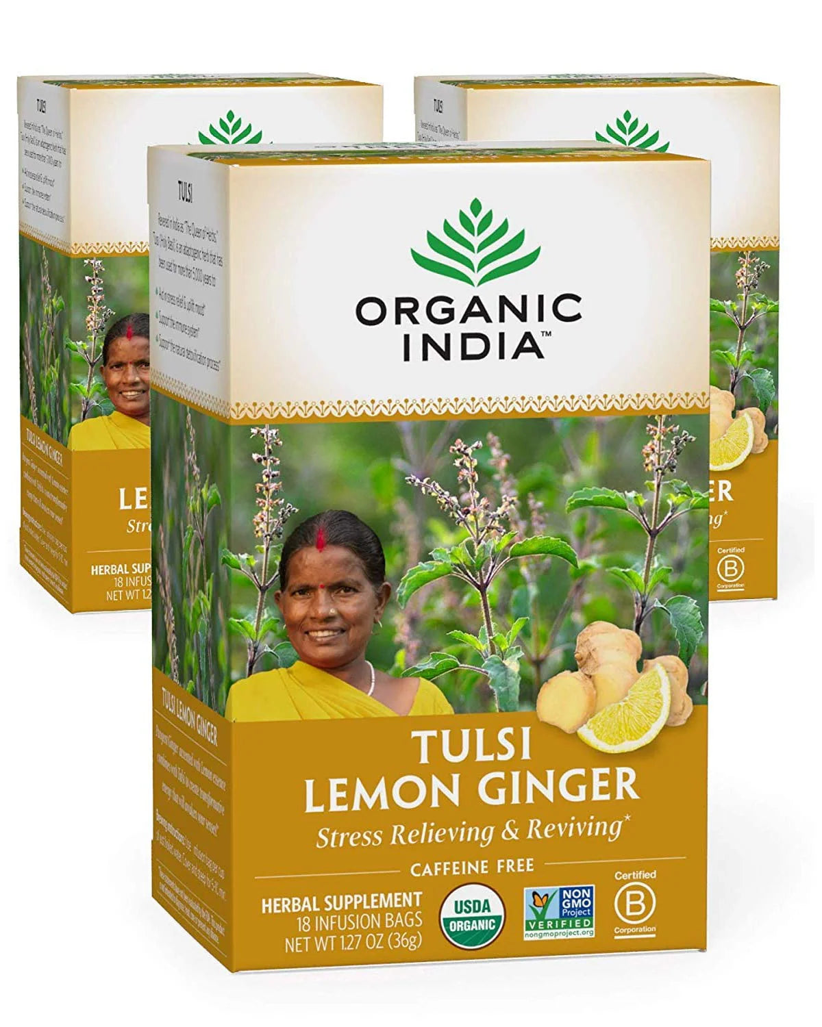 Lemon Ginger Herbal Tea 18 Infusion Bags 3 Pack D967