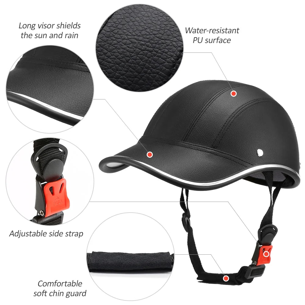 Cycling Safety Helmet Baseball Hat for Motorcycle Bike Scooter W5906