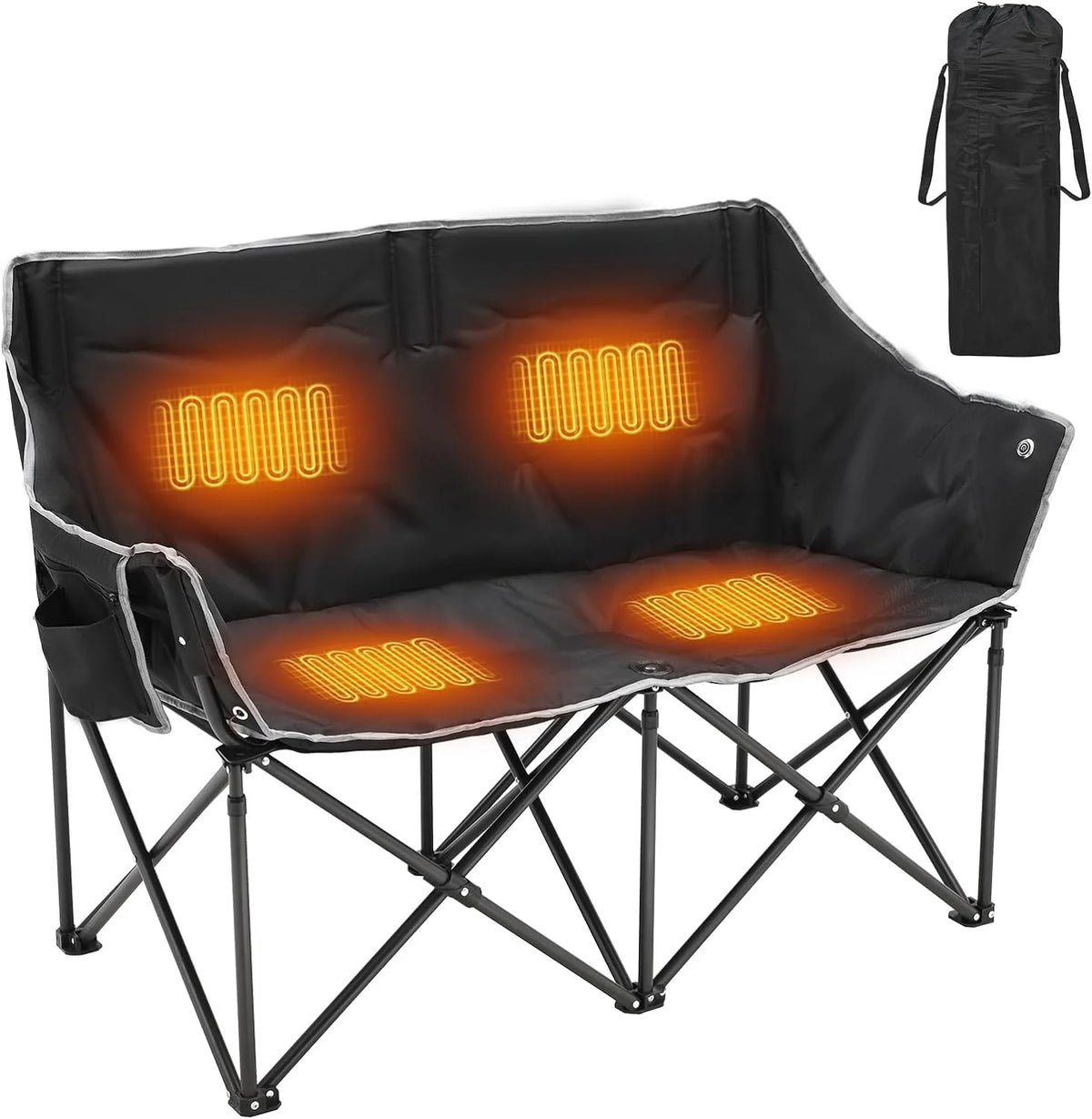 Oversized Heated Two Person Folding Camping Chair Z578425