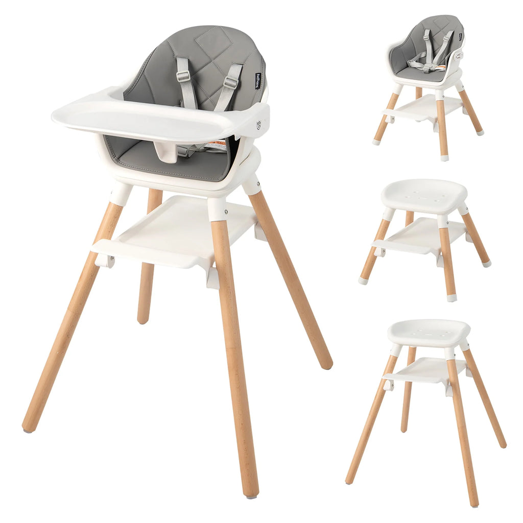 Convertible Wooden Baby Highchair with Removable Tray I6071