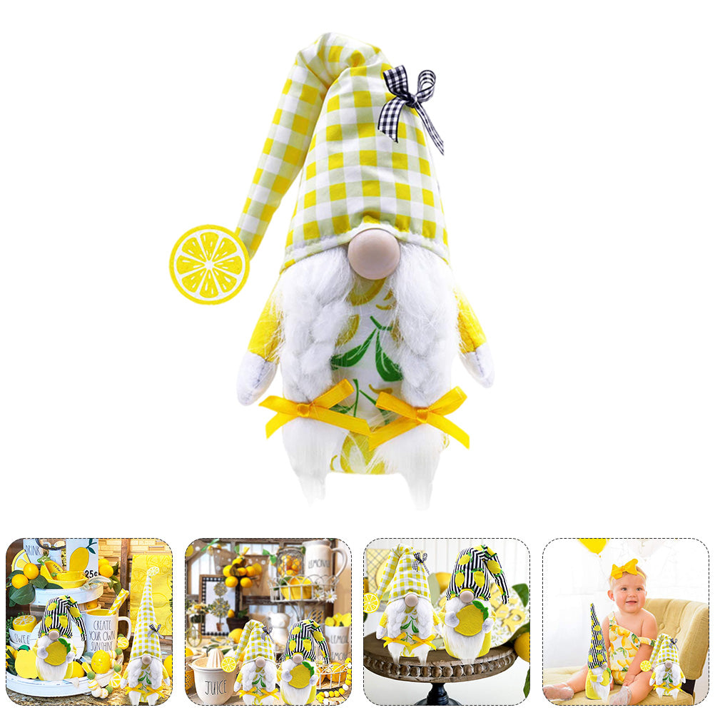 Lemon Pattern Plush Gnome Doll U7611