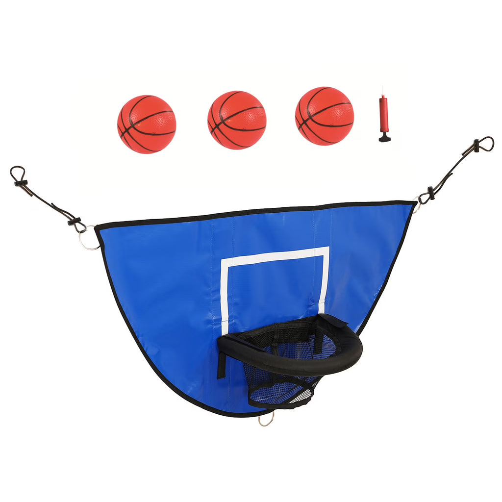 Universal Trampoline Basketball Hoop Set with Pump and Mini Basketballs A145300