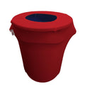 Red Stretch Spandex Trash Can Cover 32 Gal Round B6475