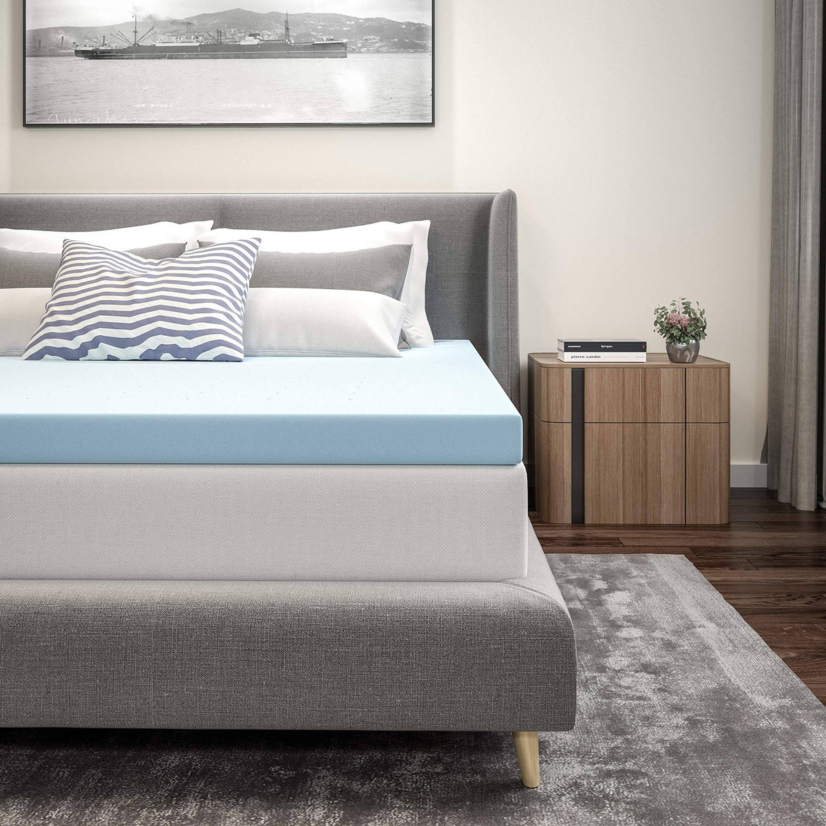 King 3 inch Cool Gel Memory Foam Mattress Topper H94845