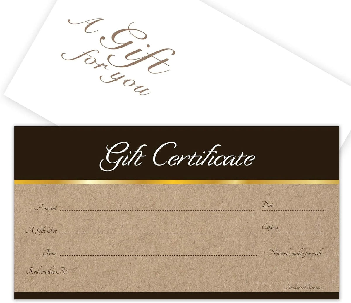 Blank Gift Certificates 25 Set with Matching Envelopes S562