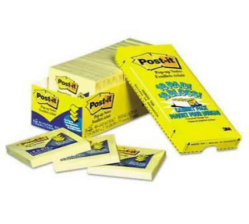 Canary Yellow Pop-up Notes Refill Cabinet Pack, 3 x 3, 90-Sheet, 18/Pack O257