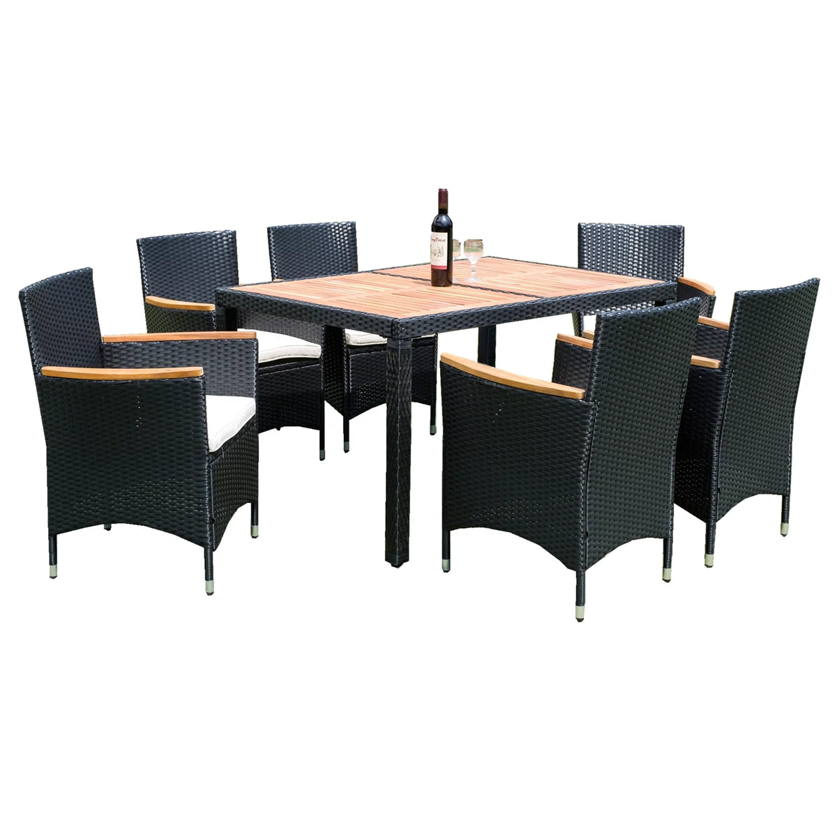 7-Piece Outdoor Patio Wicker Dining Set H5775