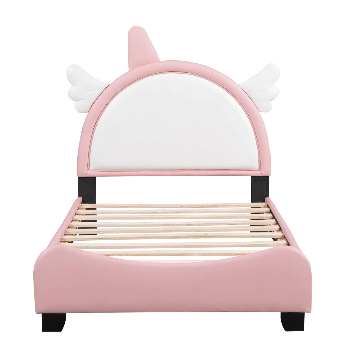 White PU Twin Platform Bed T604769
