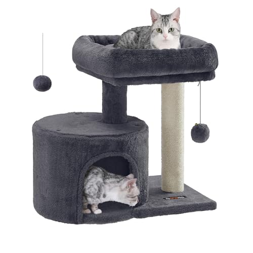 Light Gray Cat Tree Tower with Sisal Scratching Post I712437