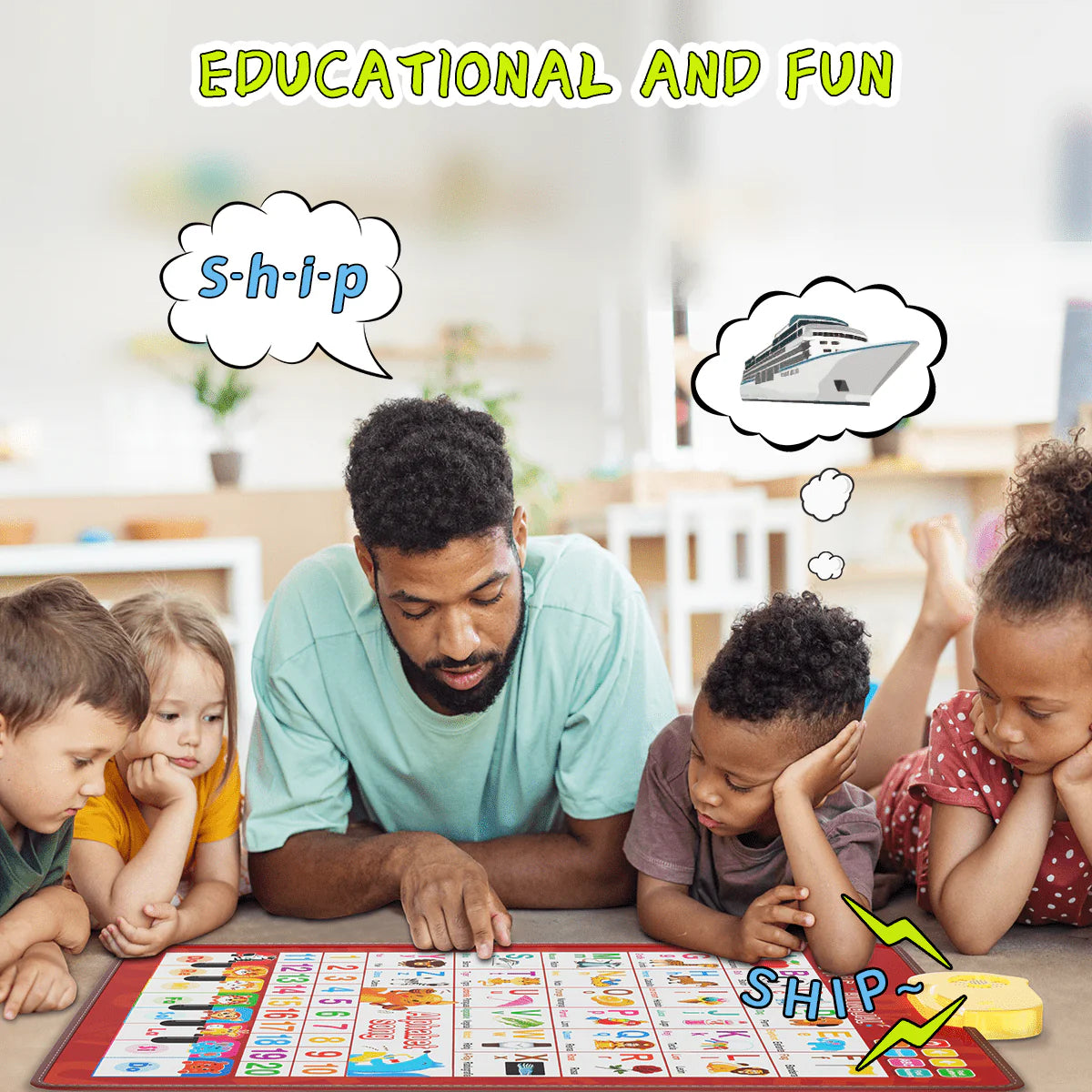 Electronic Alphabet Wall Chart, English & Spanish, Red B274