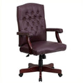 Burgundy Leather Swivel Office Chair X682292