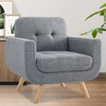 Beige Linen Accent Armchair U83252