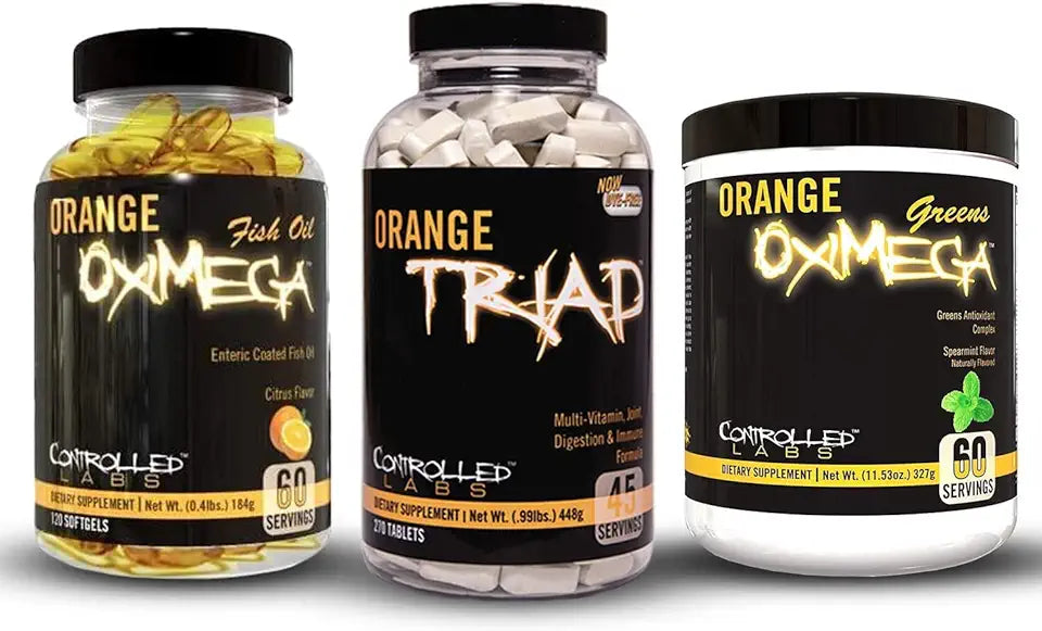 Orange Triad, Oximega Greens, and Oximega Fish Oil Softgels Bundle L5724
