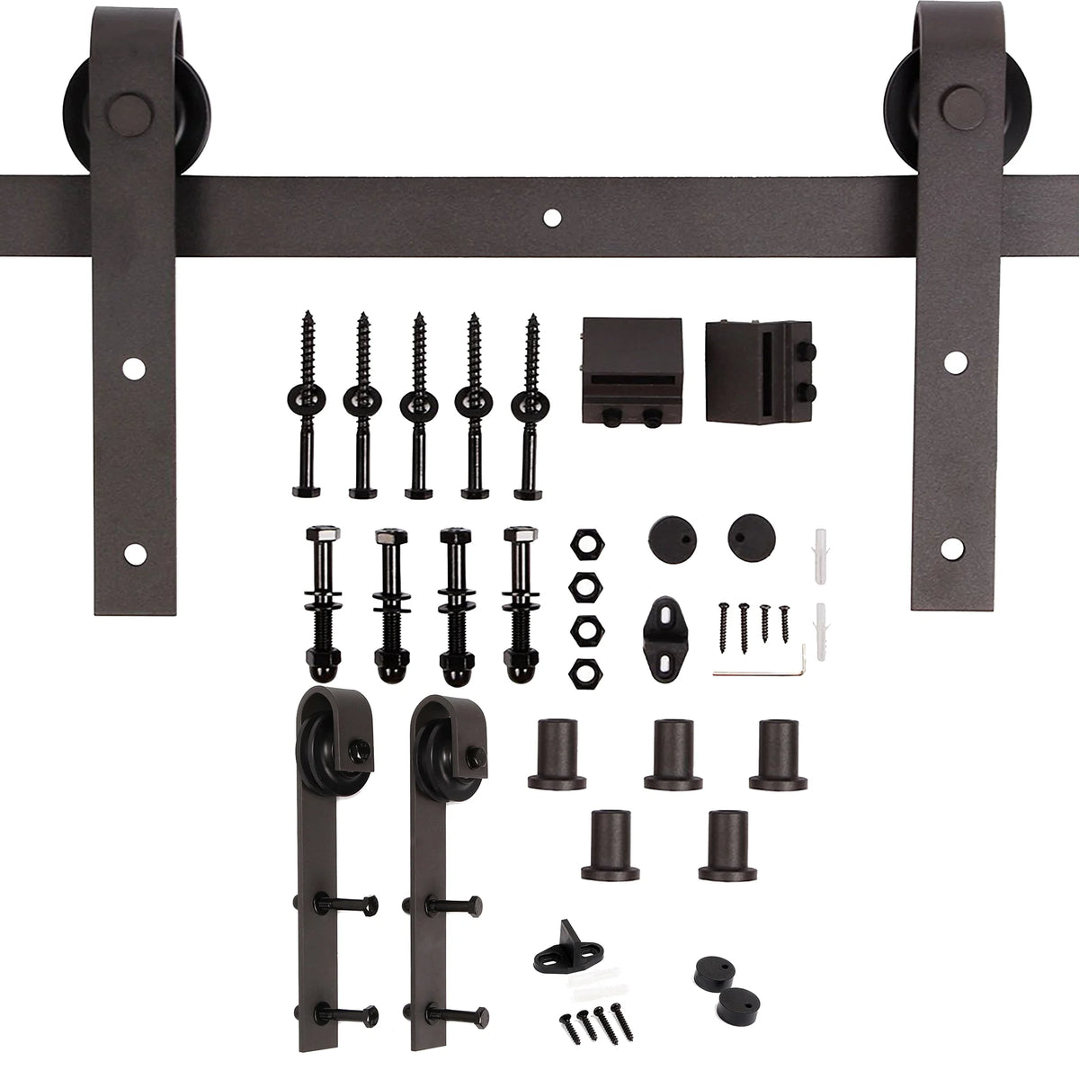 Dark Gray Knotty Pine Wood Barn Door with Hardware Kit P198723