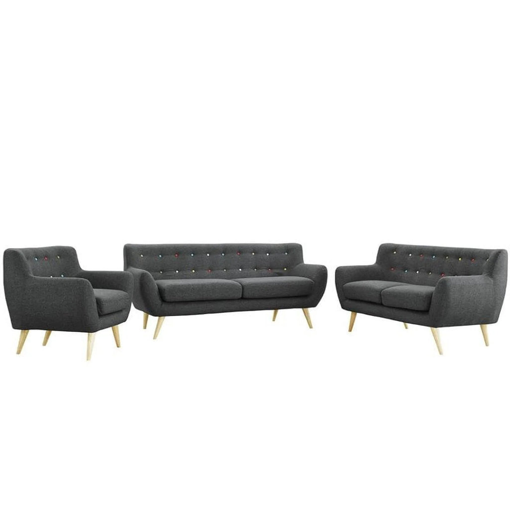 3 Piece Gray Sofa Set C382