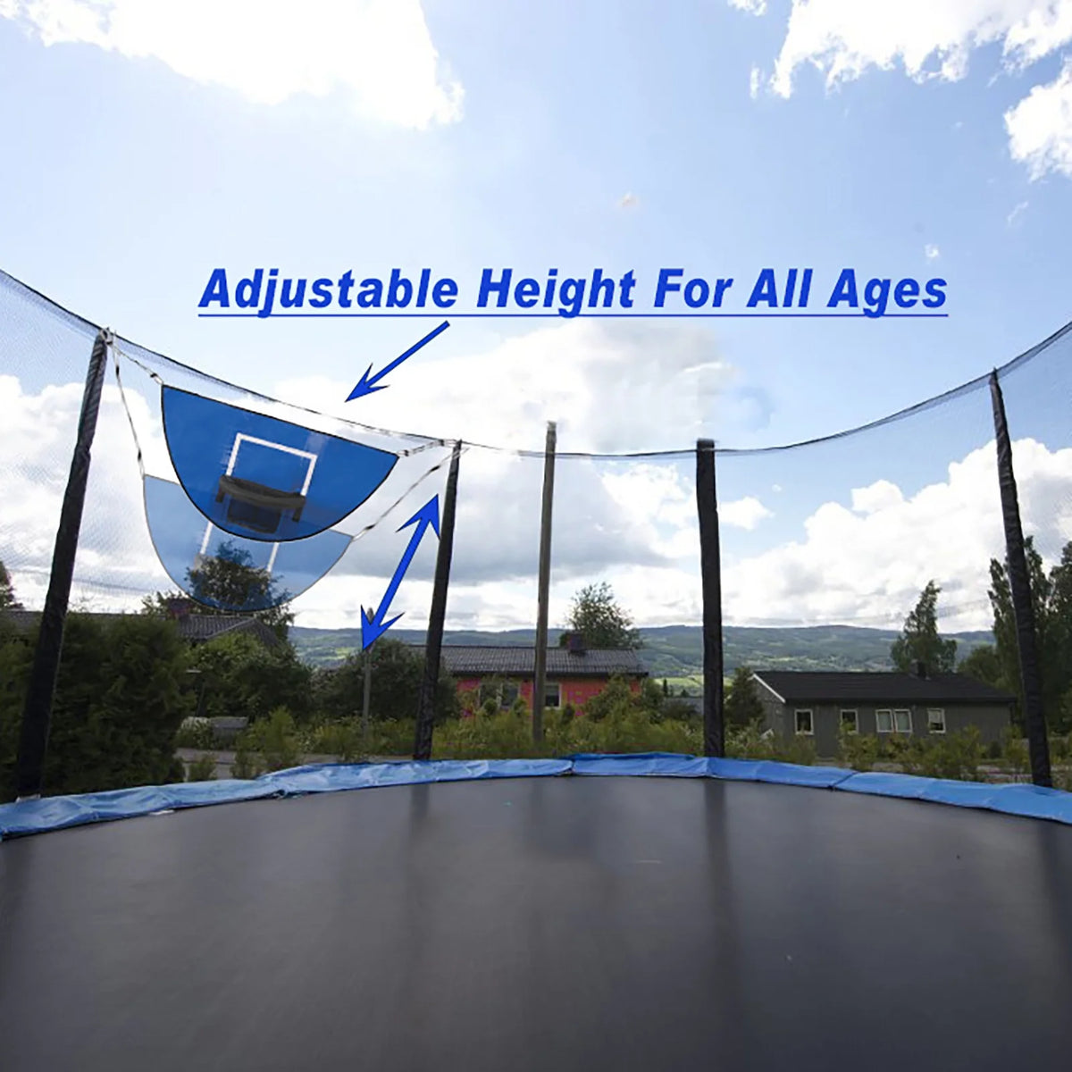 Universal Trampoline Basketball Hoop Set with Pump and Mini Basketballs A145300