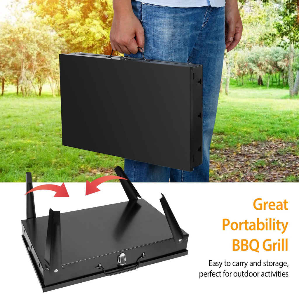Portable Charcoal Grill Foldable BBQ Suitcase Grill G90450