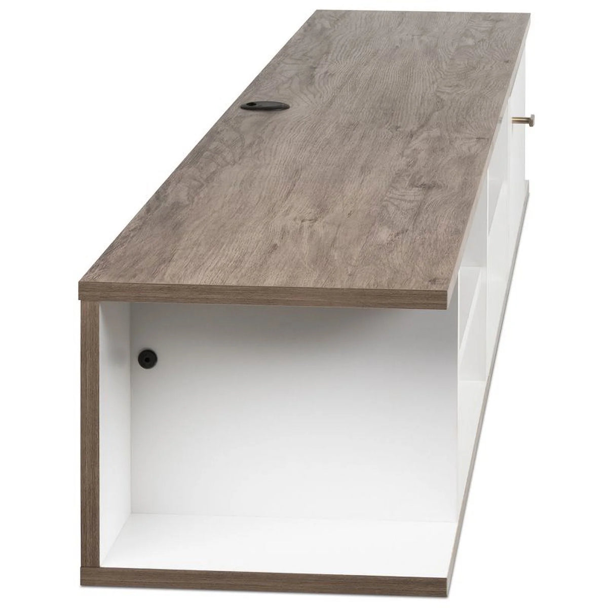 White Wood Wall Mounted TV Stand Q486