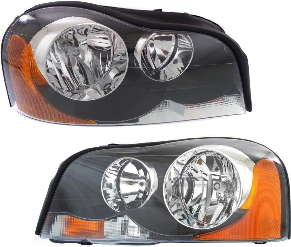 Headlight Assembly Driver and Passenger Side Halogen with Bulbs B3865