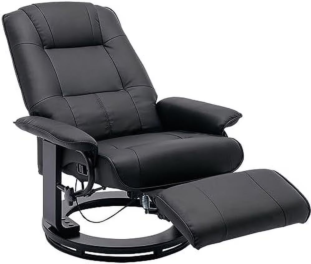 Grey PU Leather Recliner Chair with Footrest R70680
