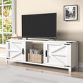 70" White TV Stand with Barn Doors T418419