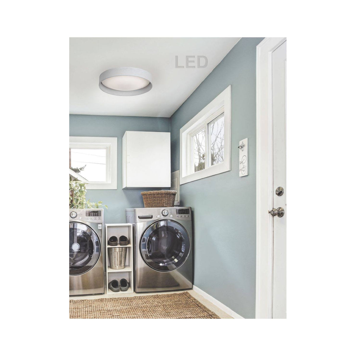 15x22 LED Flush Mount White Shade G259