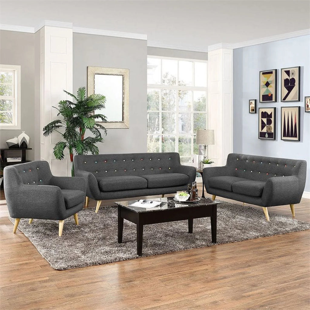 3 Piece Gray Sofa Set C382